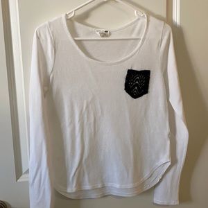 L.A. Hearts Long Sleeve White and Black Shirt